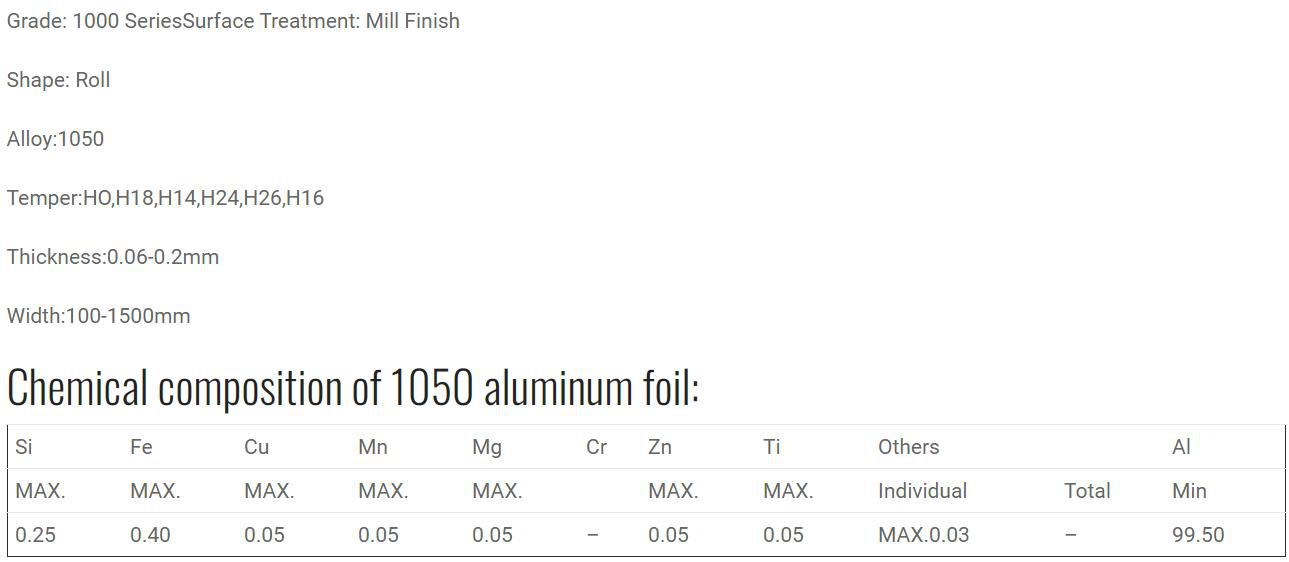 1050 aluminum foils for sale parameters haomei.jpg